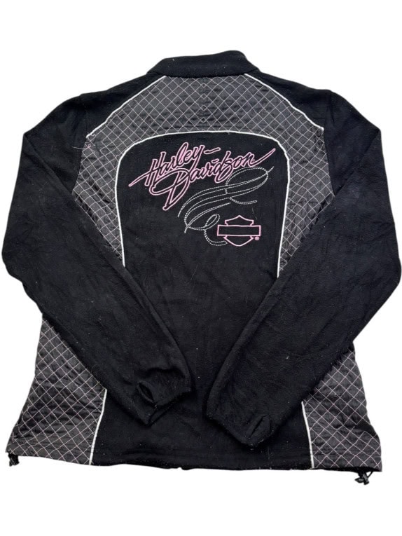 HARLEY DAVIDSON GIACCA ZIP EMBROIDERED NERA DONNA PRE OWNED L