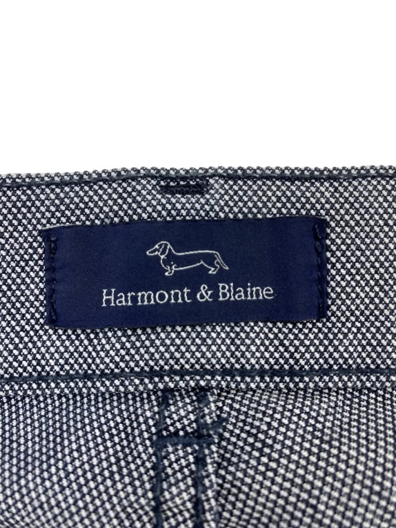 Harmont & Blaine Men’s Narrow Fit Trousers Blue Micro Pattern
