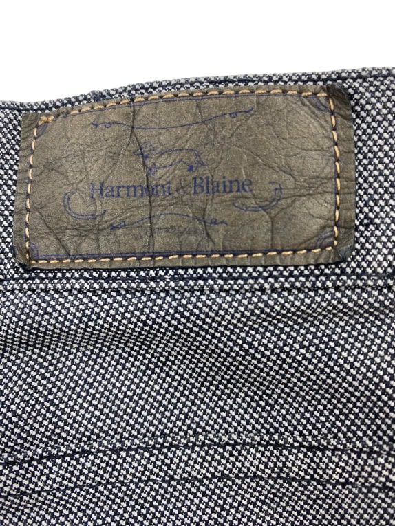 Harmont & Blaine Men’s Narrow Fit Trousers Blue Micro Pattern