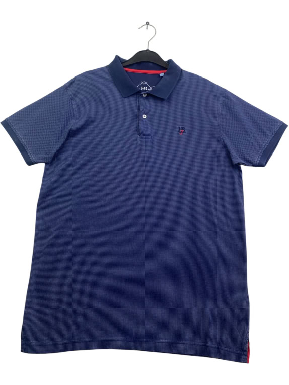 HARMONT & BLAINE JEANS CASUAL MICRO-PATTERN POLO SHIRT BLUE UNISEX XL