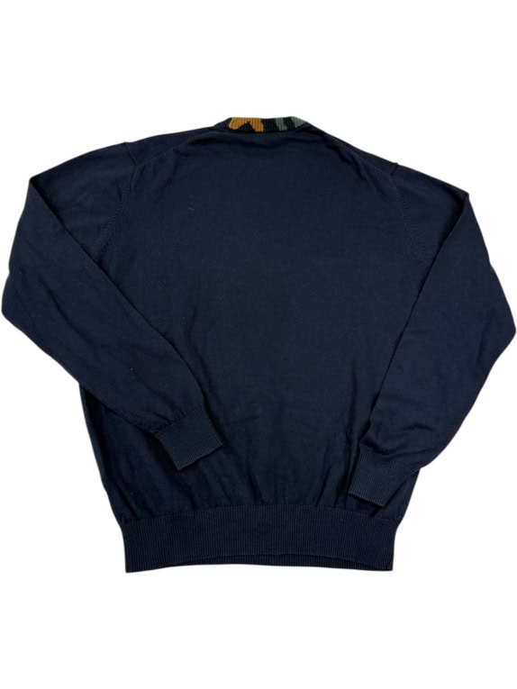 HARMONT & BLAINE MAGLIONE GIROCOLLO - BLU NAVY CON SCOLLO MULTICOLORE - M