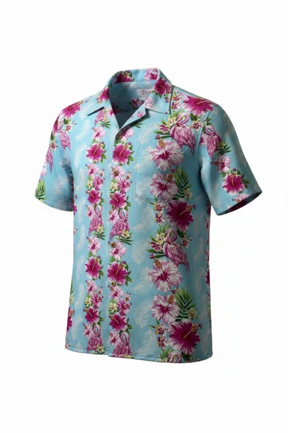 HAWAII HANGOVER ΠΟΥΚΑΜΙΣΟ TROPICAL FLORAL ΜΠΛΕ ΓΥΝΑΙΚΕΙΟ PRE OWNED L