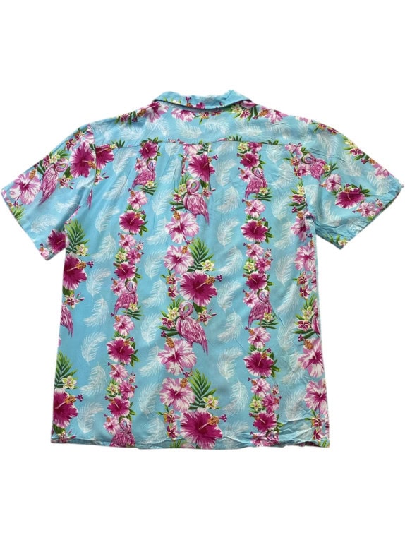 HAWAII HANGOVER ΠΟΥΚΑΜΙΣΟ TROPICAL FLORAL ΜΠΛΕ ΓΥΝΑΙΚΕΙΟ PRE OWNED L