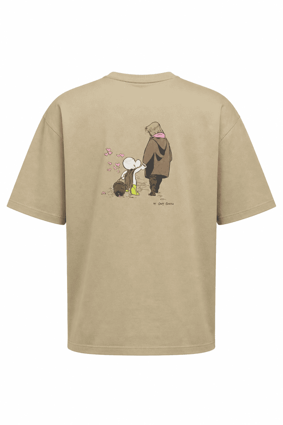 1999 HEBE HANGES GRAPHIC TEE MINIMAL BEIGE ΑΝΤΡΙΚΟ PRE OWNED XL