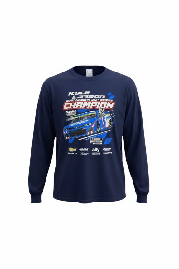 HENDRICK MOTORSPORTS ΜΠΛΟΥΖΑ ΜΑΚΡΥΜΑΝΙΚΗ KYLE LARSON 2021 CHAMPION ΜΠΛΕ XL