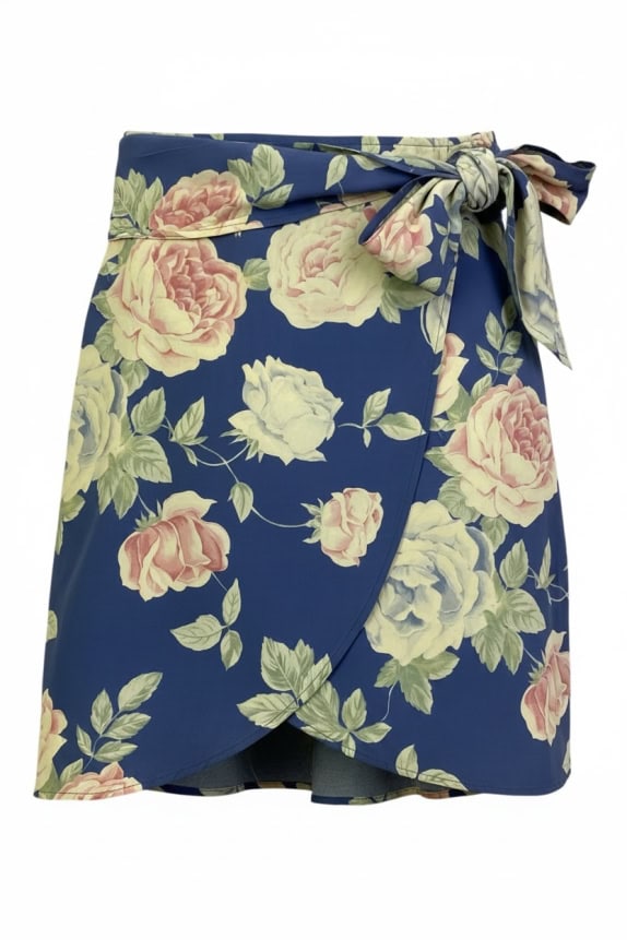 HENRY COTTON\'S GONNA A PORTAFOGLIO FLOREALE BLU DONNA S