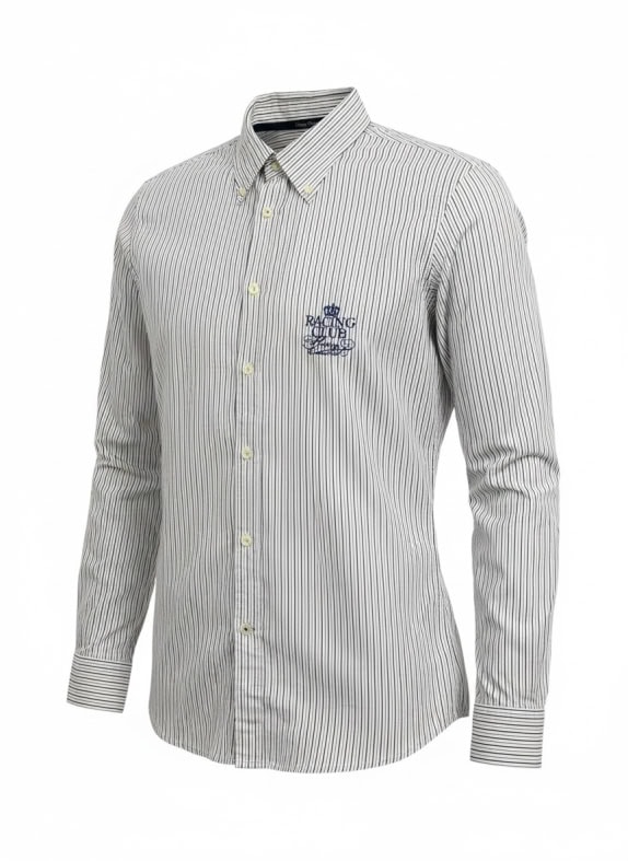 HENRY COTTON'S Striped Shirt Racing Club White-Blue Men's XL-XXL
