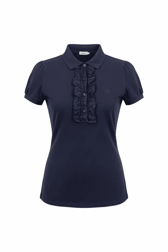 Henry Cotton’s Polo Maglia con volant navy da donna M