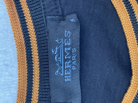 HERMES T SHIRT EMBROIDERED NAVY ΑΝΤΡΙΚΟ PRE OWNED