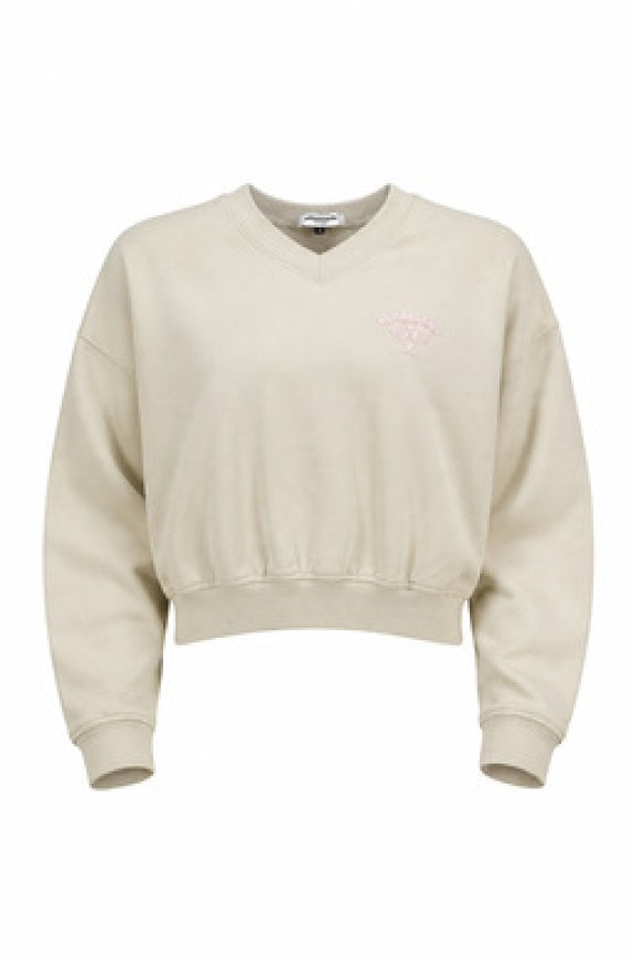 AEROPOSTALE SWEATSHIRT MINIMAL BEIGE WOMEN PRE OWNED M