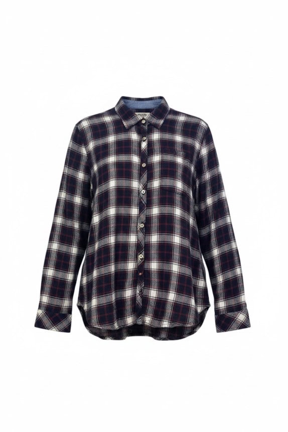 HILFIGER DENIM CAMICIA A QUADRI CLASSICA NAVY DONNA PRE OWNED L