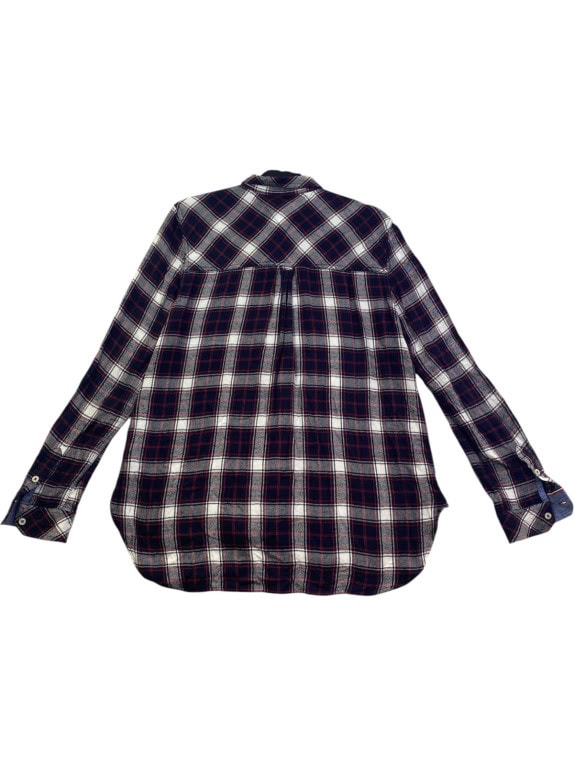 HILFIGER DENIM CAMICIA A QUADRI CLASSICA NAVY DONNA PRE OWNED L