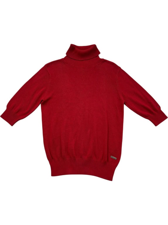 HILFIGER DENIM TURTLENECK SWEATER MINIMAL RED WOMENS PRE OWNED M