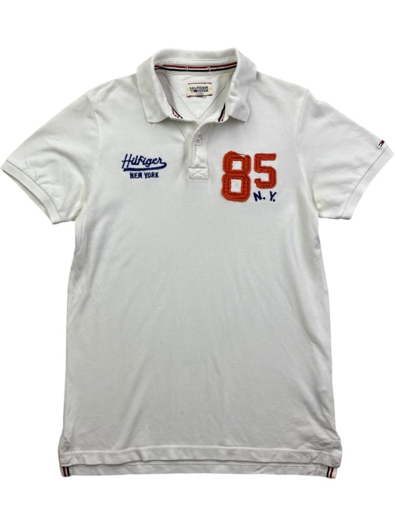 HILFIGER DENIM Polo Maglietta Vintage Logo 85 Bianca da Uomo S