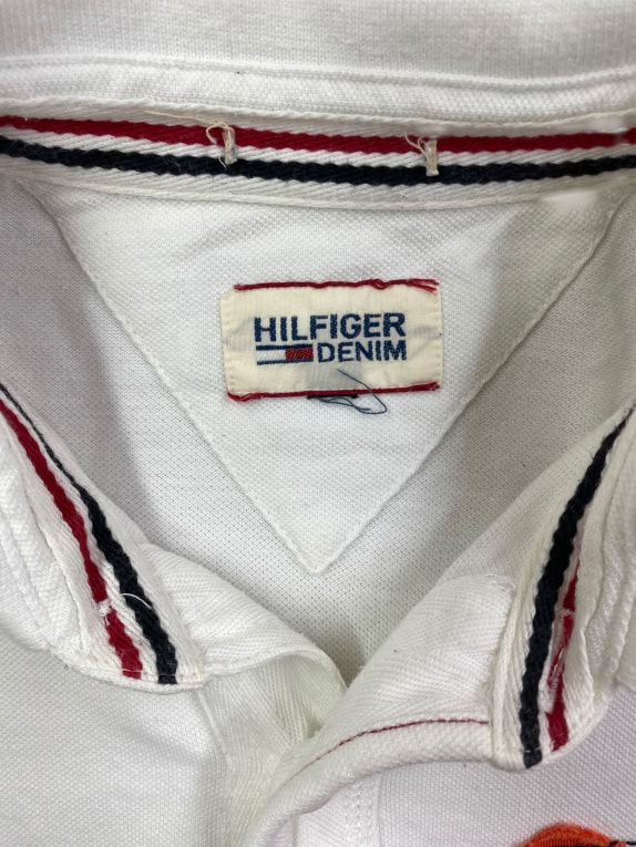 HILFIGER DENIM Polo Maglietta Vintage Logo 85 Bianca da Uomo S