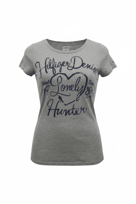 Hilfiger Denim T-Shirt Logo Print Γκρι Γυναικείο S