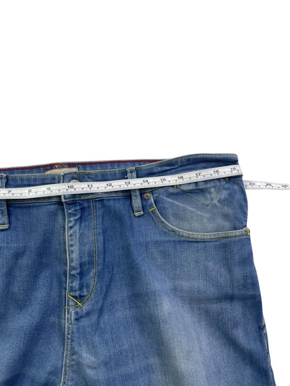 HILFIGER DENIM JEANS WASHED BLUE MEN PRE OWNED L