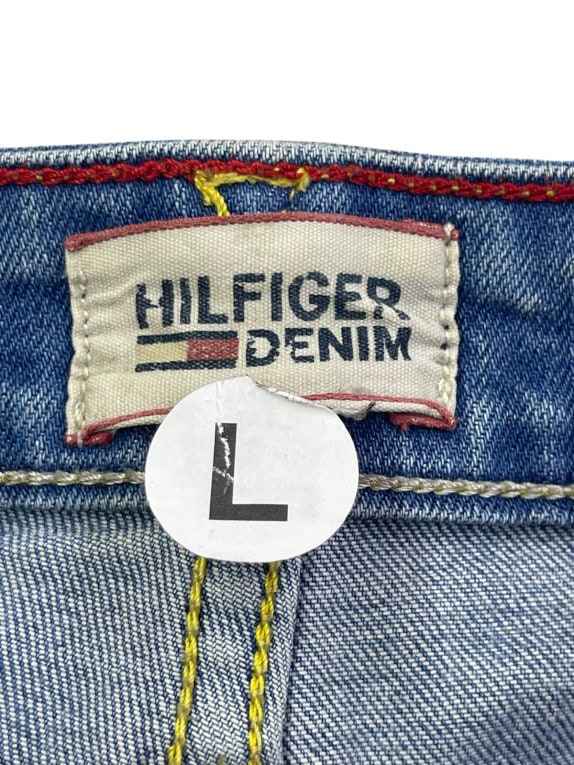 HILFIGER DENIM JEANS WASHED BLUE MEN PRE OWNED L