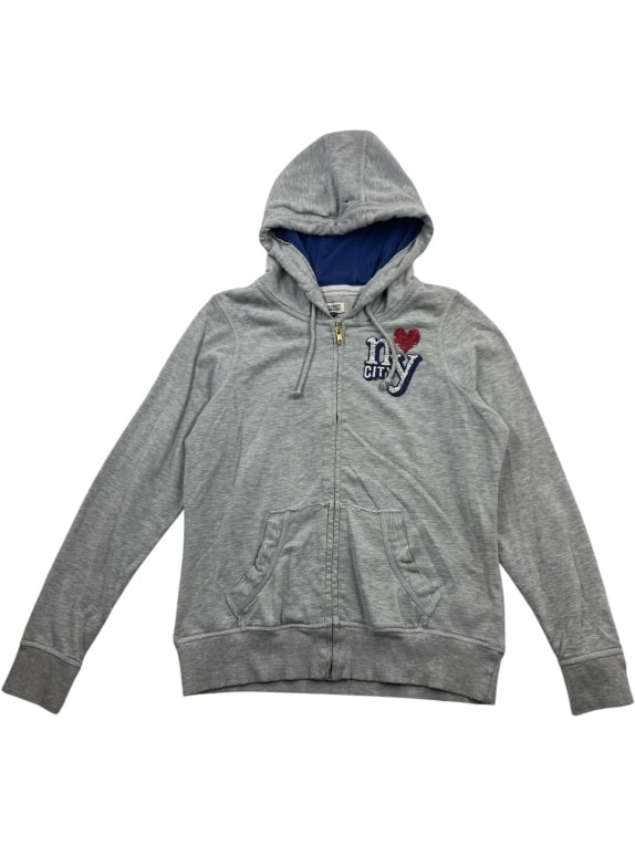 HILFIGER DENIM Ζακέτα Φούτερ Vintage NY Logo Γκρι Γυναικεία L