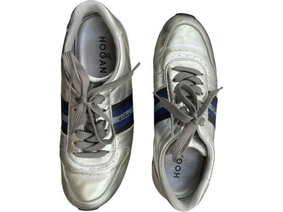 HOGAN SNEAKERS RETRO SILVER UNISEX PRE OWNED EU38