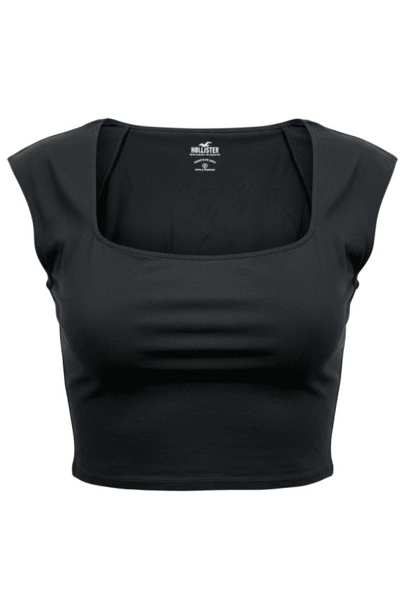 HOLLISTER Crop Top Casual Draped Μαύρο Γυναικείο XL