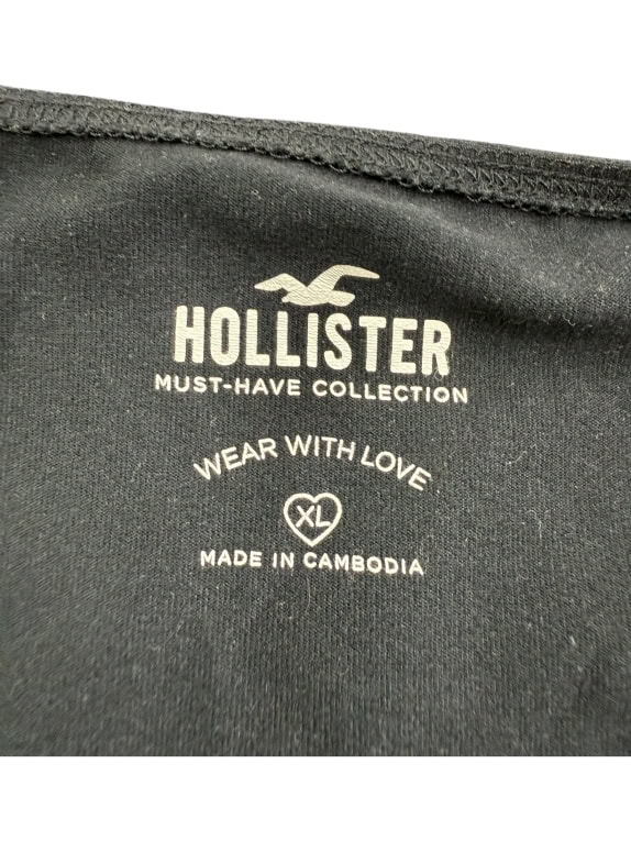 HOLLISTER Crop Top Casual Draped Μαύρο Γυναικείο XL