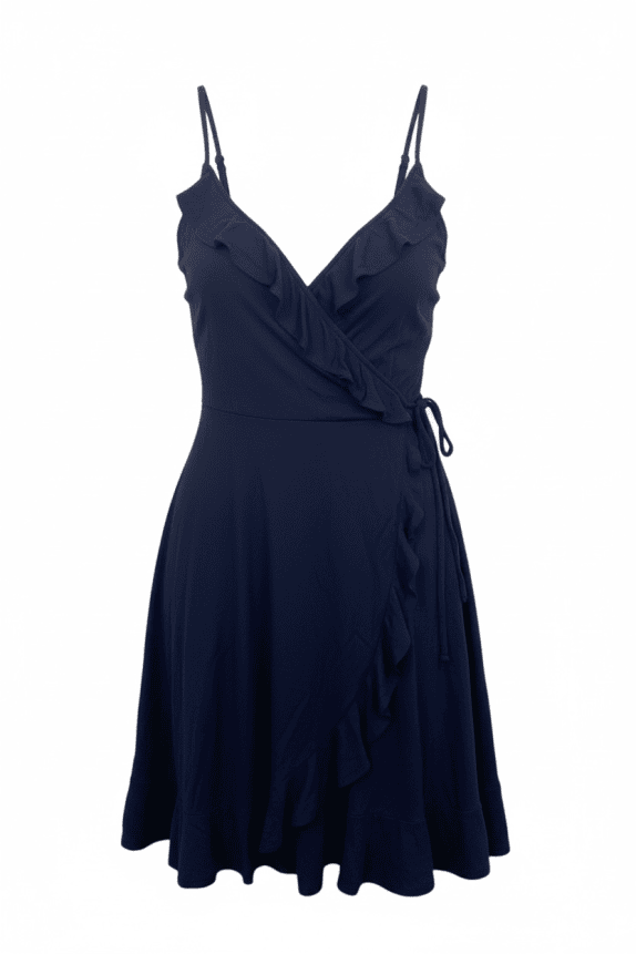 Hollister Φόρεμα Mini Wrap Ruffle Navy Μπλε Γυναικείο XS
