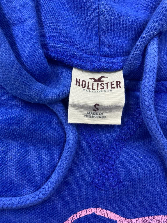 Hollister Φούτερ Hoodie Casual Logo Print Μπλε Γυναικείο S