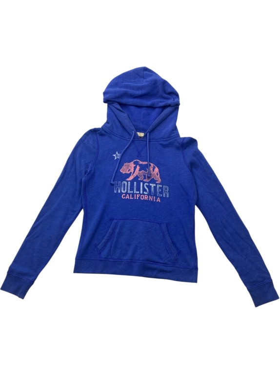 Hollister Φούτερ Hoodie Casual Logo Print Μπλε Γυναικείο S