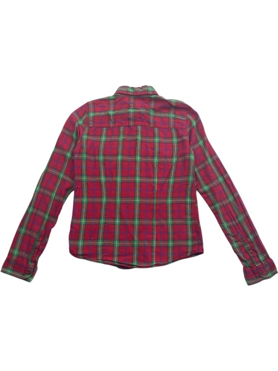 Hollister Camicia casual a quadri con logo rossa unisex S