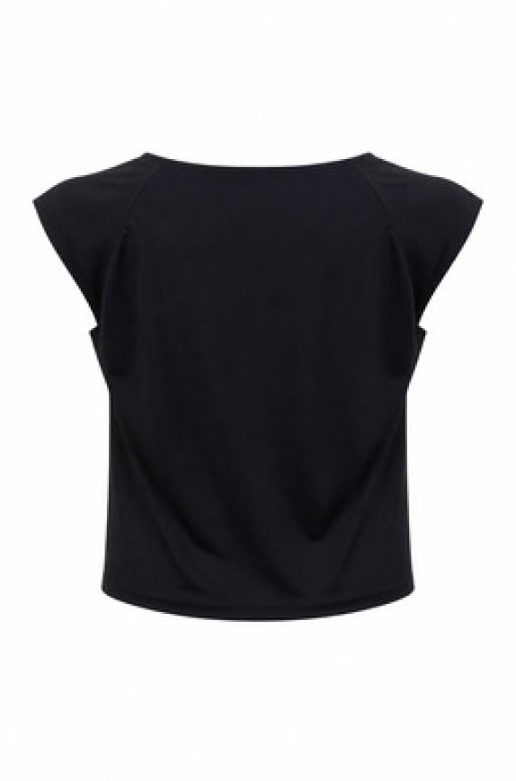 Y2K HOLLISTEΡ ΜΠΛΟΥΖΑ CROP ΜΕ PRINT ΜΑΥΡΟ ΓΥΝΑΙΚΕΙΟ PRE OWNED XL