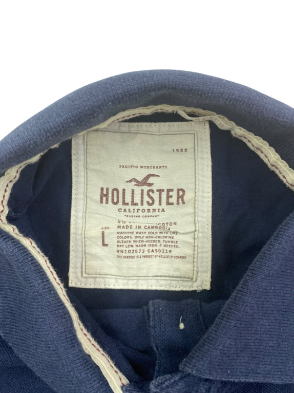 Hollister Polo Classic Stretch Logo Navy da donna L