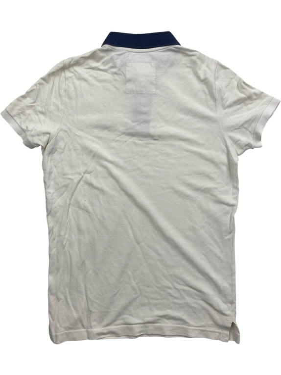 HOLLISTER Polo Shirt Classic Logo White with Blue Collar Women’s S
