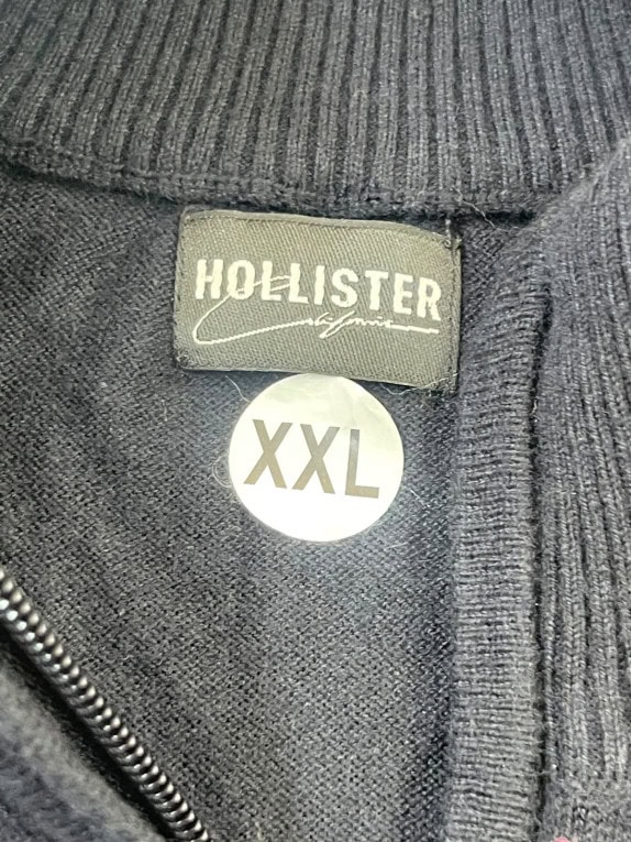 HOLLISTER ΠΟΥΛΟΒΕΡ ΜΕ ΜΙΣΟ ΦΕΡΜΟΥΑΡ MINIMAL ΜΑΥΡΟ ΑΝΤΡΙΚΟ PRE OWNED XXL