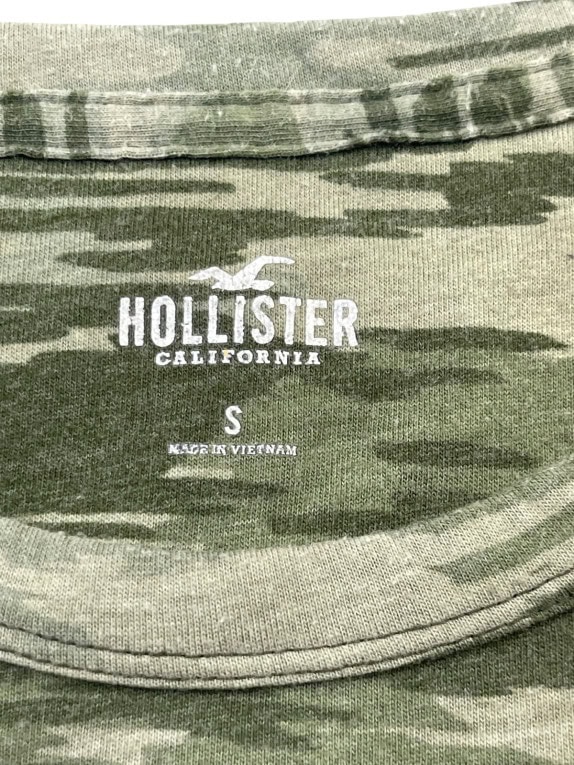 HOLLISTER T SHIRT CAMO OLIVE MENS PRE OWNED S