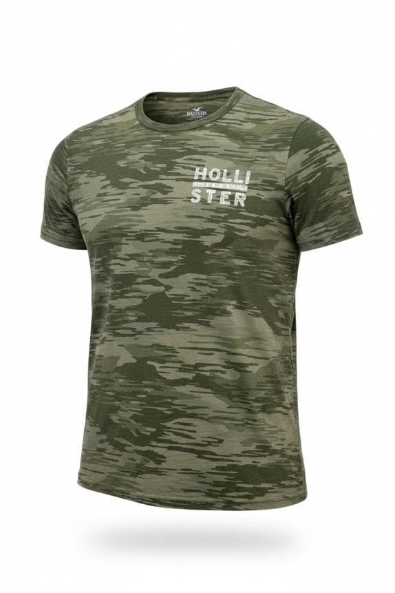HOLLISTER T SHIRT CAMO OLIVE ΑΝΤΡΙΚΟ PRE OWNED S