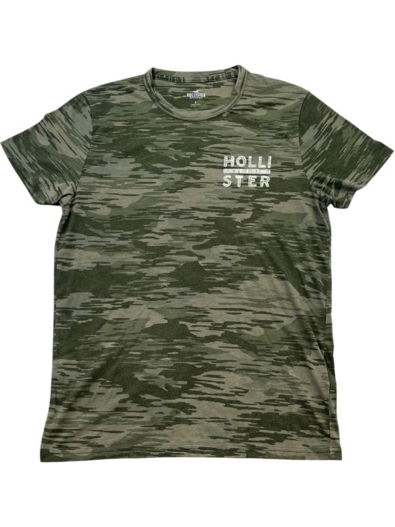 HOLLISTER T SHIRT CAMO OLIVE MENS PRE OWNED S
