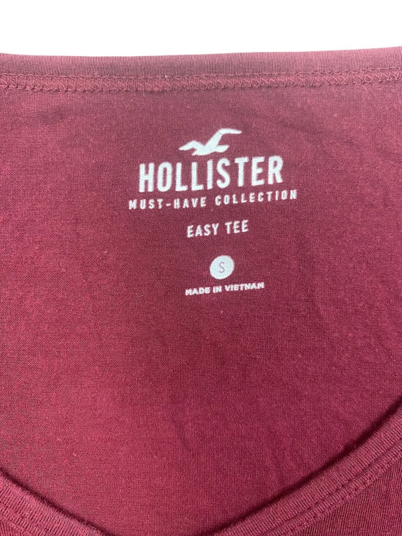 Hollister T-Shirt Easy Tee Basic Μπορντό Γυναικείο S