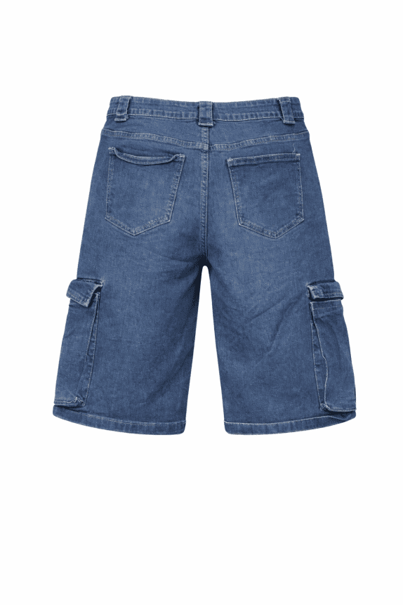 HOT TO HELL CARGO DENIM SHORTS WASHED BLUE MEN PRE OWNED M