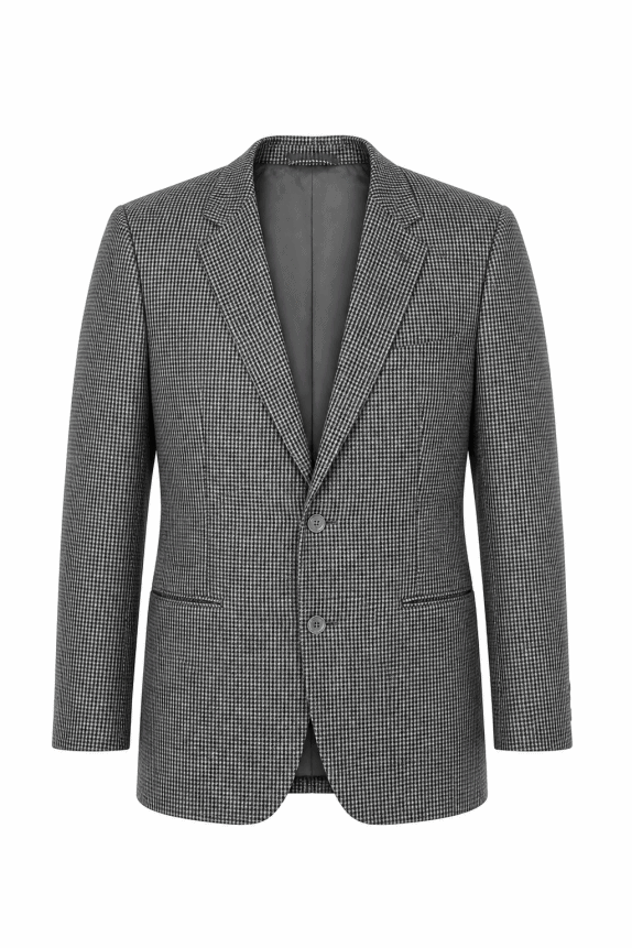 90s AQUASCUTUM BLAZER HOUNDSTOOTH ΓΚΡΙ ΑΝΤΡΙΚΟ PRE OWNED XL