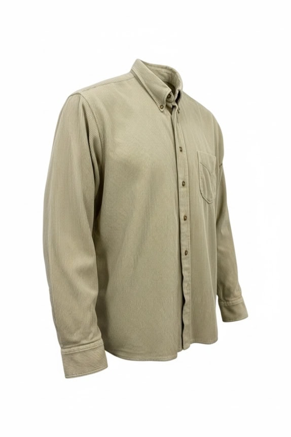 HUGO BOSS VINTAGE CORDUROY SHIRT LOGO BEIGE MEN XXL