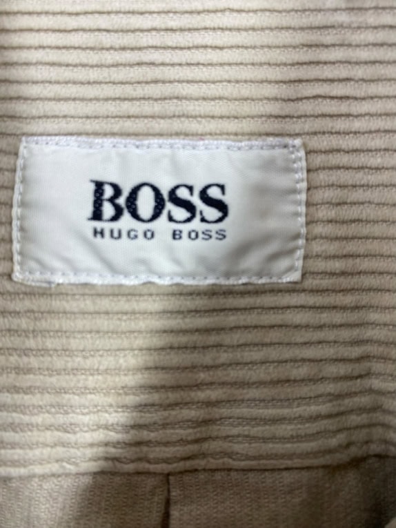 HUGO BOSS CAMICIA VINTAGE CON LOGO BEIGE DA UOMO XXL