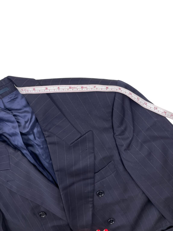 HUGO BOSS ΣΑΚΑΚΙ DOUBLE BREASTED PINSTRIPE ΜΠΛΕ UNISEX L