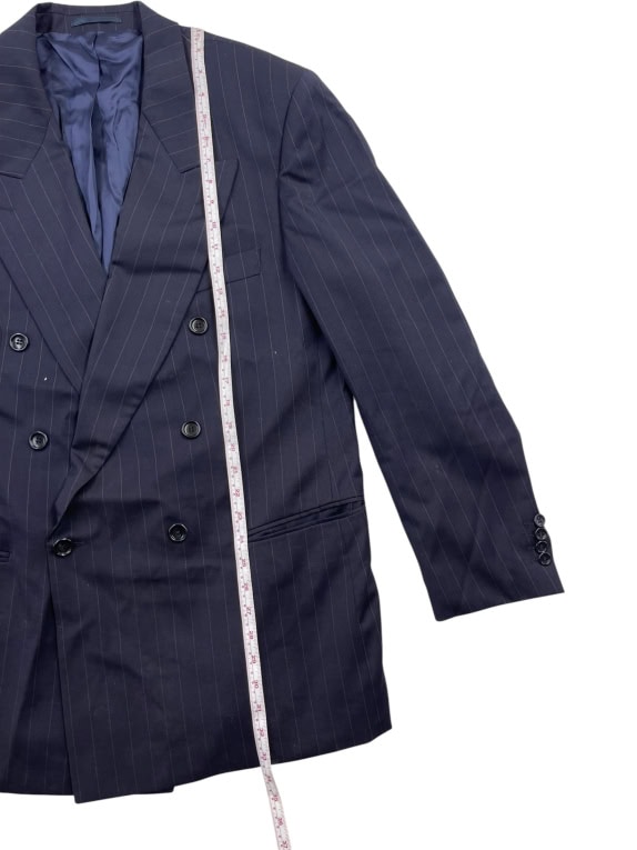 HUGO BOSS ΣΑΚΑΚΙ DOUBLE BREASTED PINSTRIPE ΜΠΛΕ UNISEX L