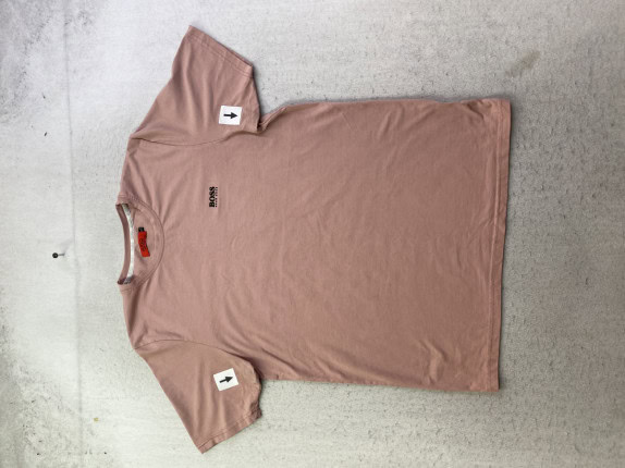HUGO BOSS T SHIRT MINIMAL PINK UNISEX PRE OWNED L
