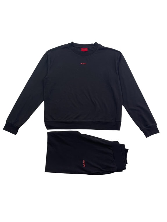 HUGO Women’s Black Tracksuit Set (Sweatshirt & Pants) Size L