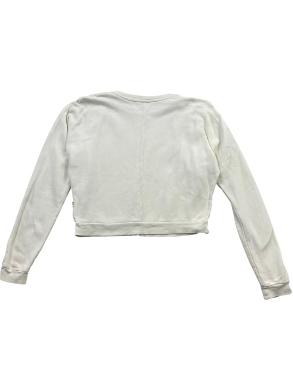 HUGO Felpa cropped bianca con pieghe da donna M