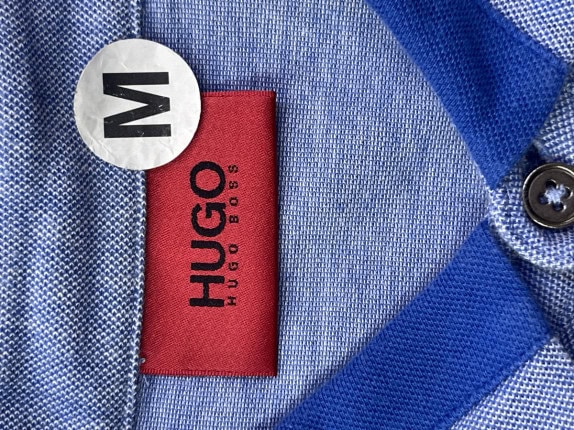 HUGO POLO SHIRT MINIMAL BLUE MEN PRE OWNED M