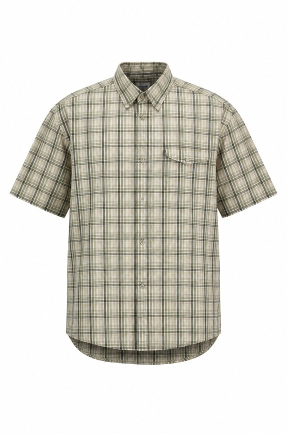 STUSSY ΠΟΥΚΑΜΙΣΟ CHECK ΠΛΑΝΕΛ ΟΛΙΒΕ UNISEX PRE OWNED L