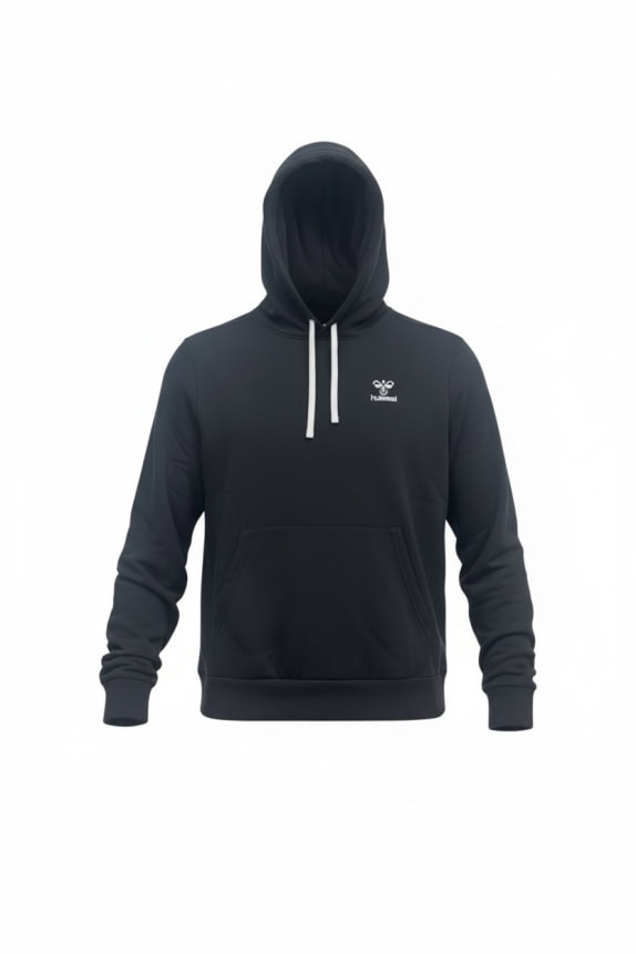 HUMMEL felpa con cappuccio (hoodie) Classic Sport con logo nera da uomo Large